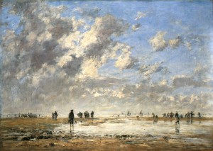 Boudin. "marée basse à Etretat". 1886